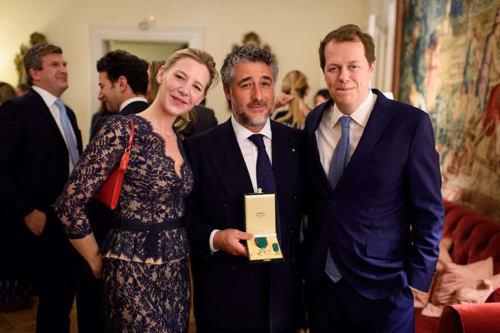 Reception hosted by the Ambassador of Italy for the presentation of “Cavaliere” of the Order of Merit of the Italian Republic to  Luca Del Bono at the Italian Embassy on Monday, 25 February 2019