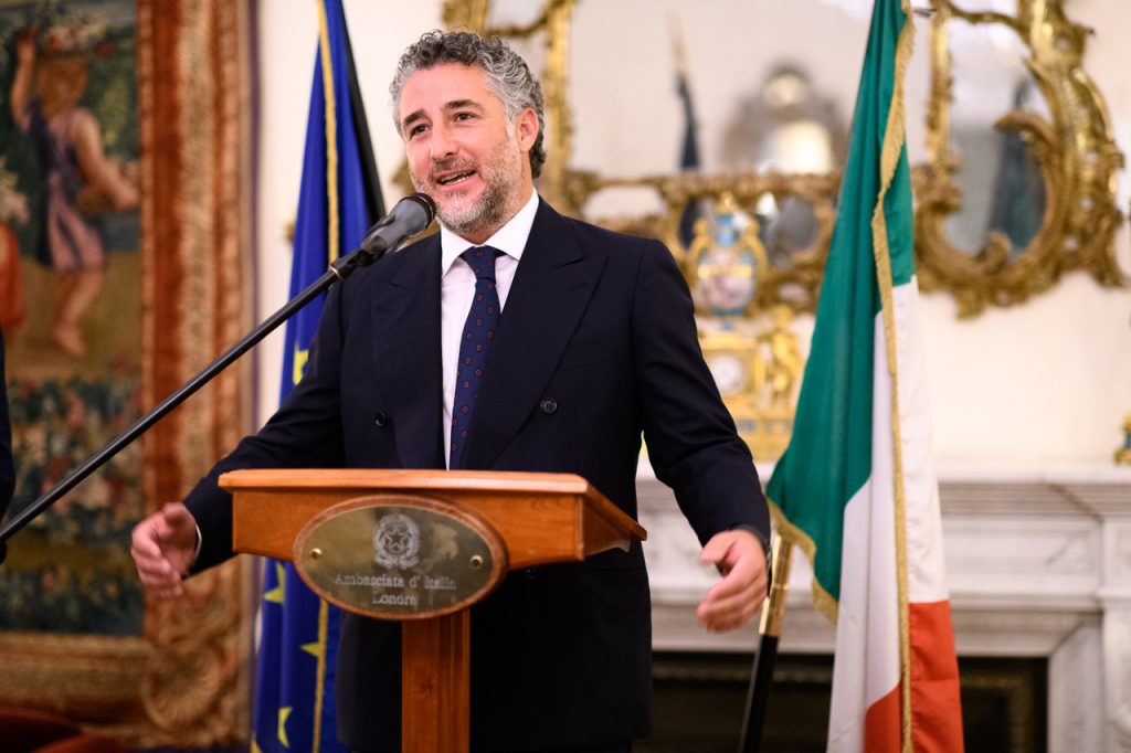 Reception hosted by the Ambassador of Italyfor the presentation of “Cavaliere” of the Order of Merit of the Italian Republic to Luca Del Bono at the Italian Embassy on Monday, 25 February 2019